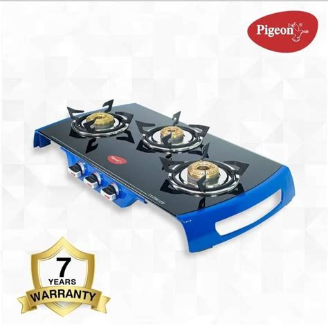 pigeon 3 burner burner glass top gas stove